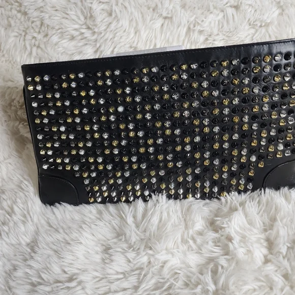 SOLD. Christian Louboutin Loubiposh Multi Color Studded Clutch Bag - Picture 3 of 8